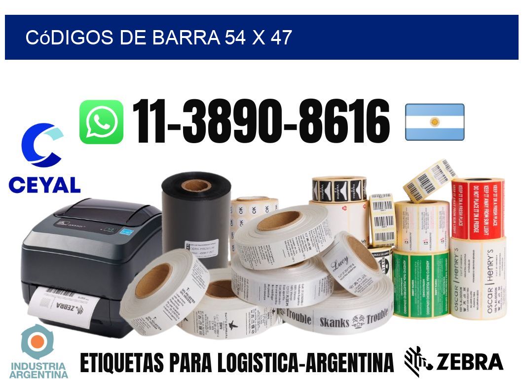 códigos de barra 54 x 47