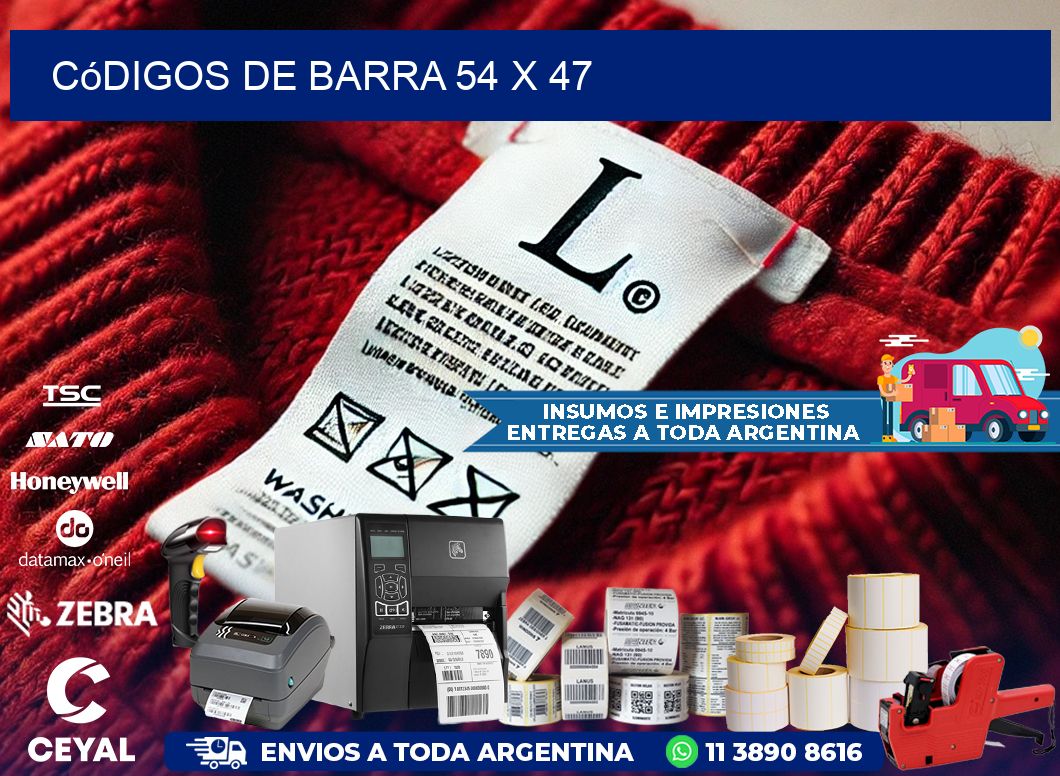 códigos de barra 54 x 47