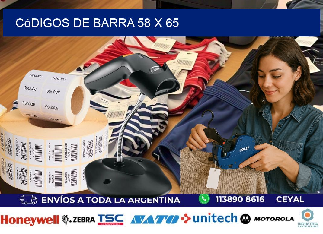 códigos de barra 58 x 65