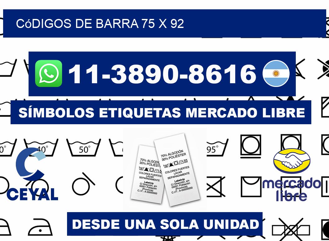 códigos de barra 75 x 92