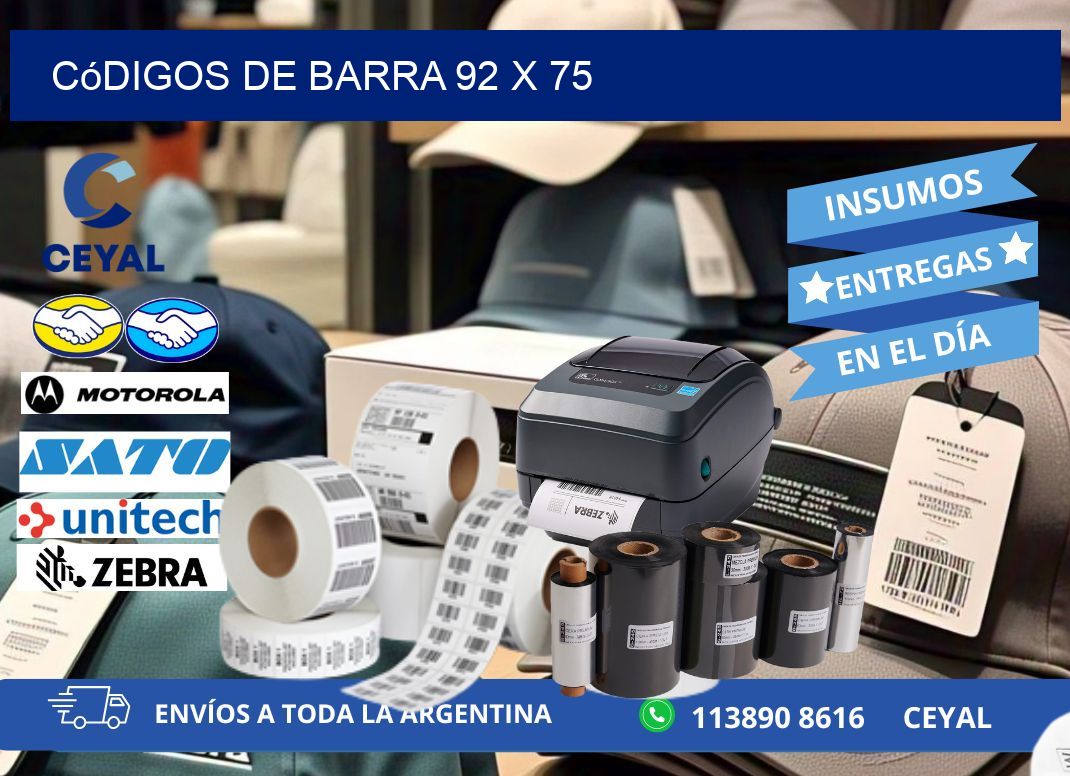 códigos de barra 92 x 75