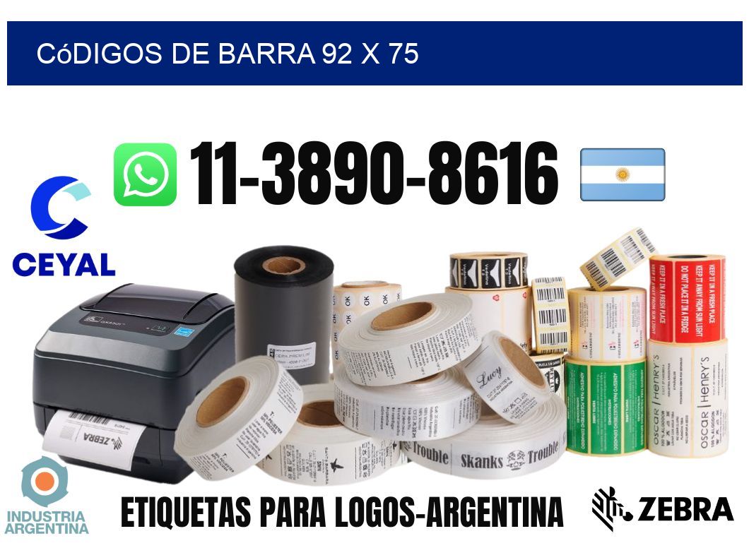 códigos de barra 92 x 75
