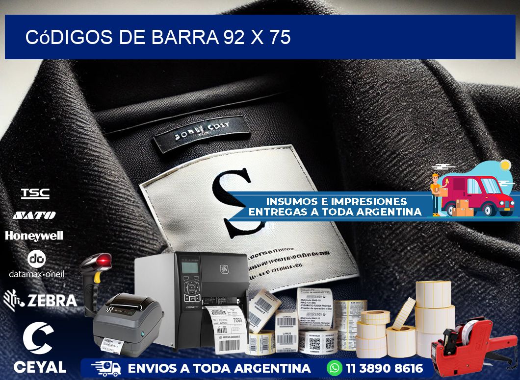 códigos de barra 92 x 75
