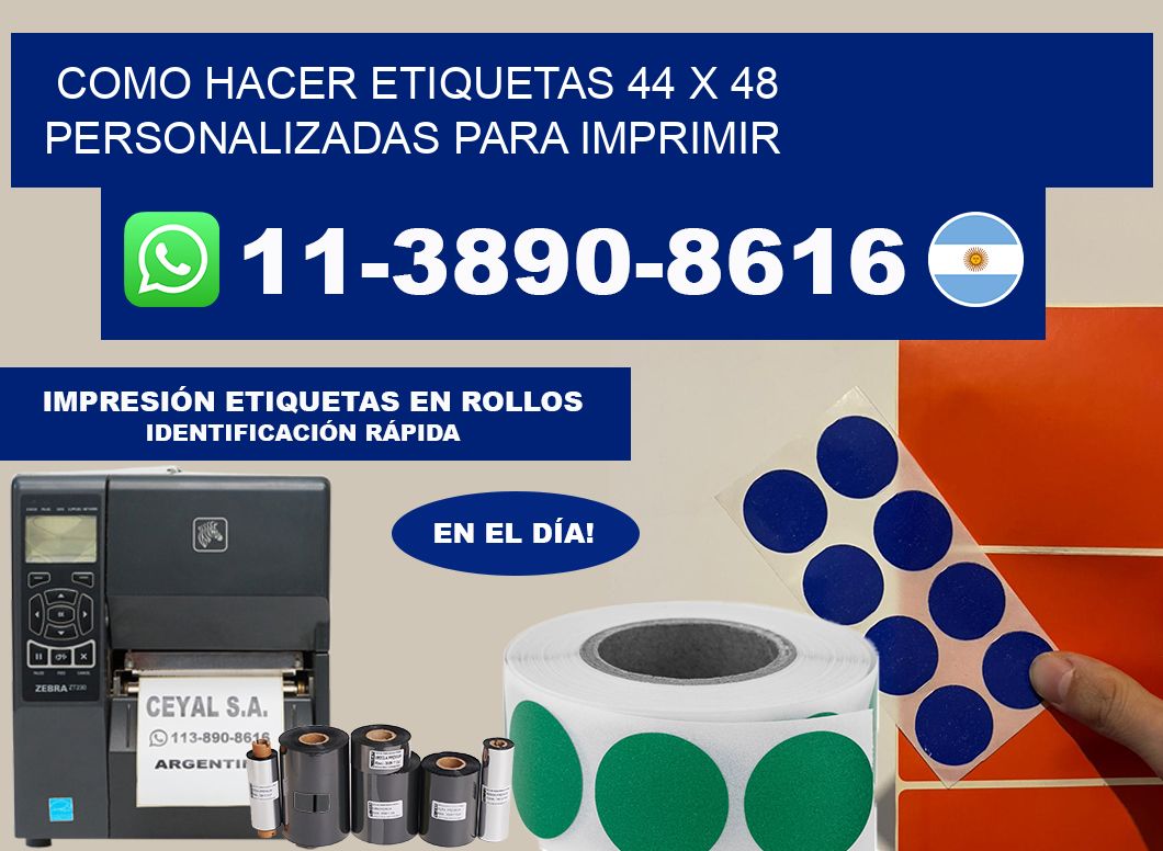 como hacer etiquetas 44 x 48 personalizadas para imprimir