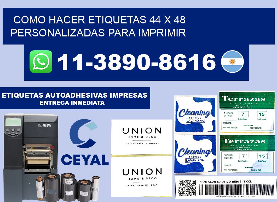 como hacer etiquetas 44 x 48 personalizadas para imprimir