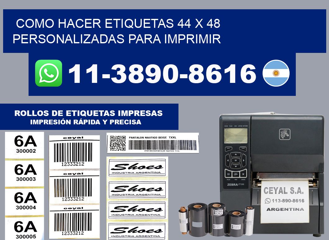 como hacer etiquetas 44 x 48 personalizadas para imprimir