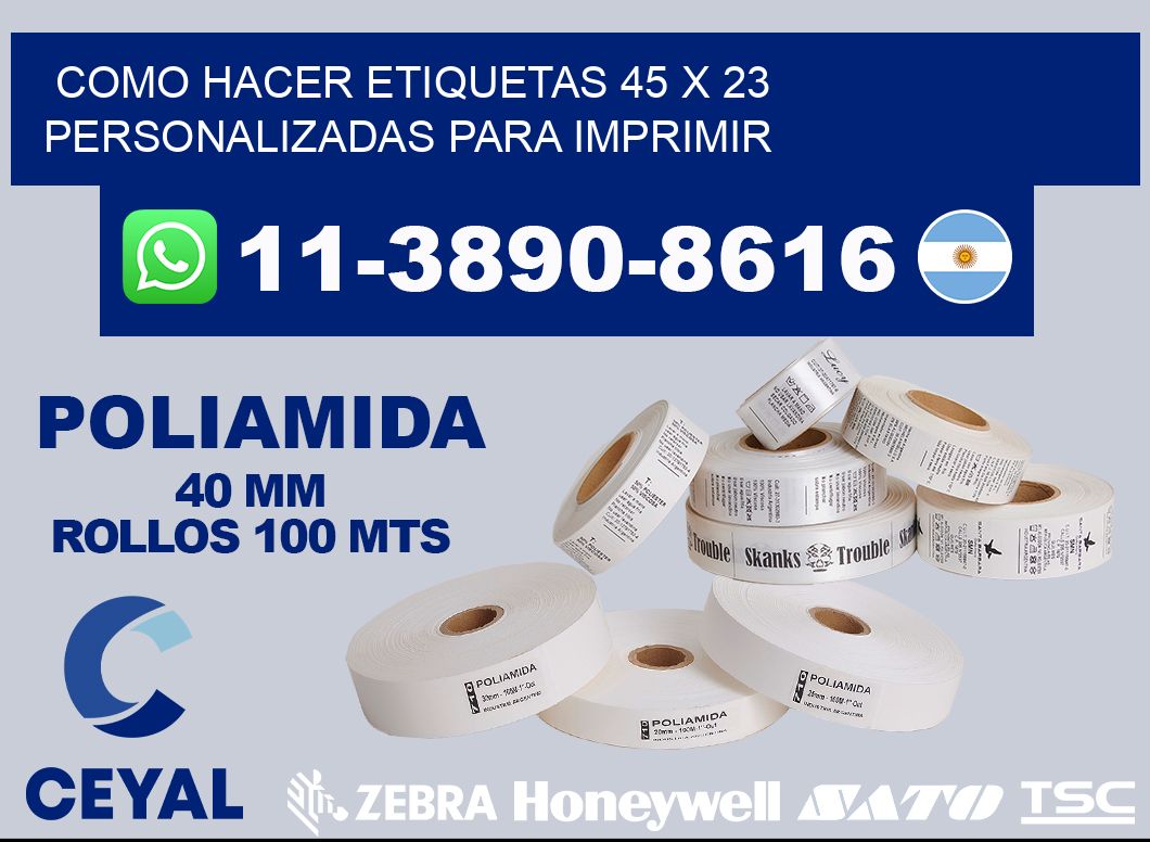 como hacer etiquetas 45 x 23 personalizadas para imprimir