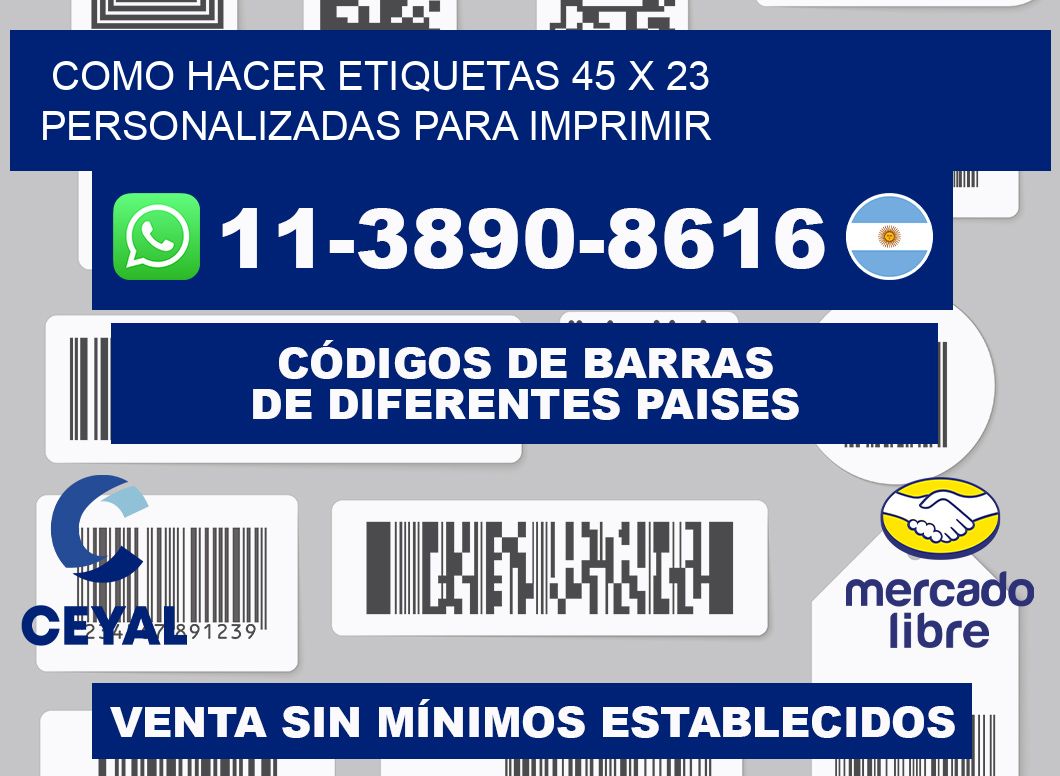como hacer etiquetas 45 x 23 personalizadas para imprimir