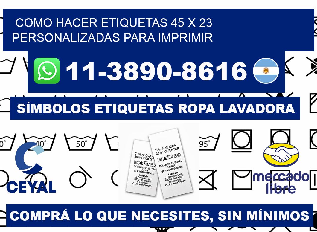 como hacer etiquetas 45 x 23 personalizadas para imprimir