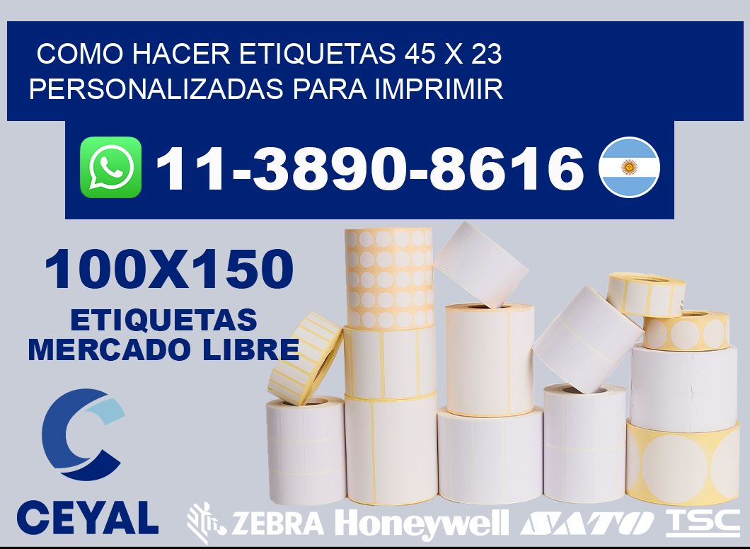 como hacer etiquetas 45 x 23 personalizadas para imprimir