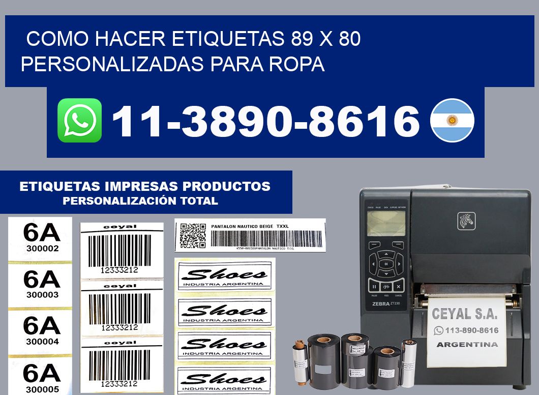 como hacer etiquetas 89 x 80 personalizadas para ropa