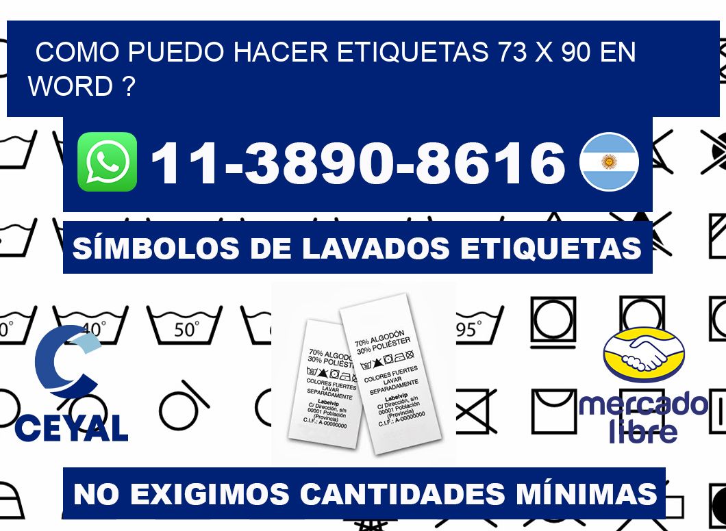 como puedo hacer etiquetas 73 x 90 en word ?