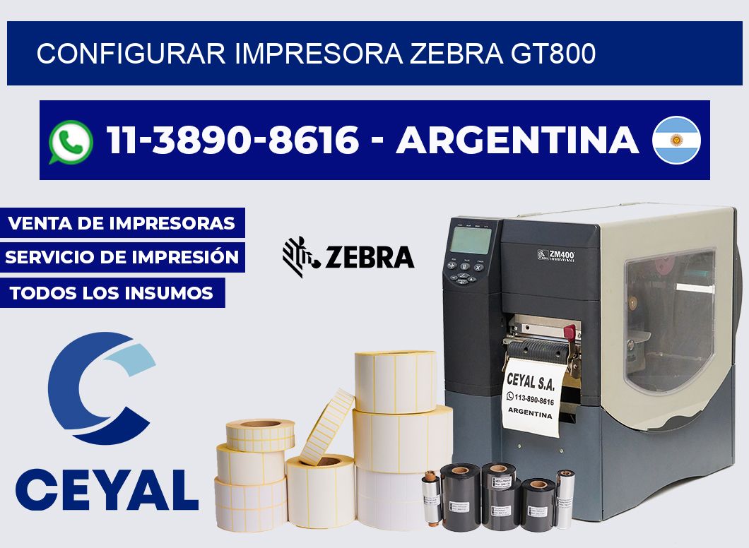 configurar impresora Zebra gt800