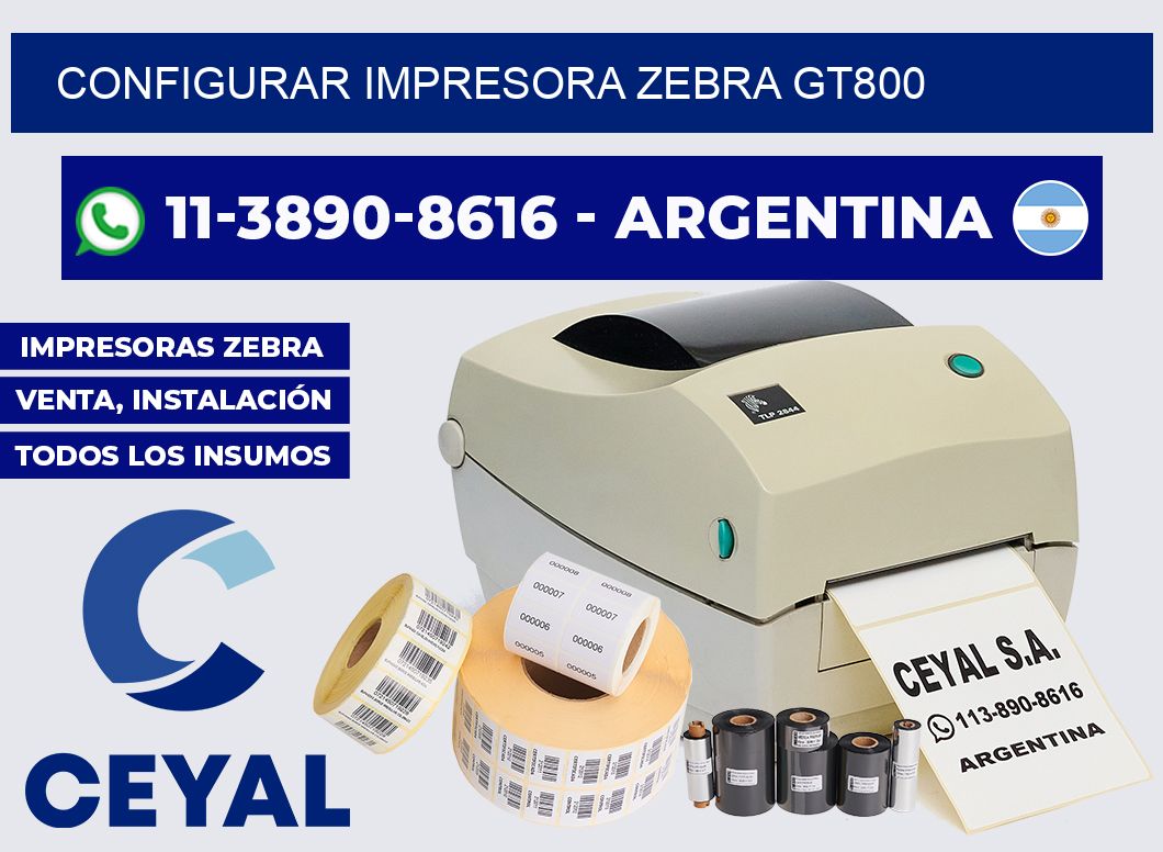 configurar impresora Zebra gt800