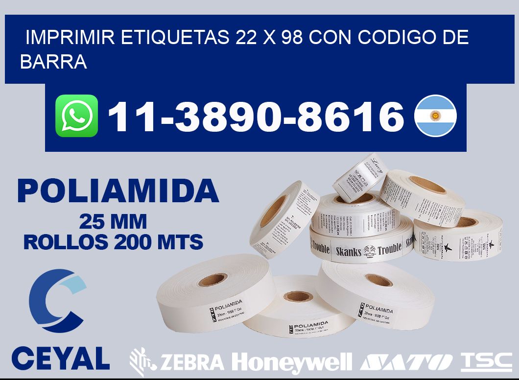 imprimir etiquetas 22 x 98 con codigo de barra