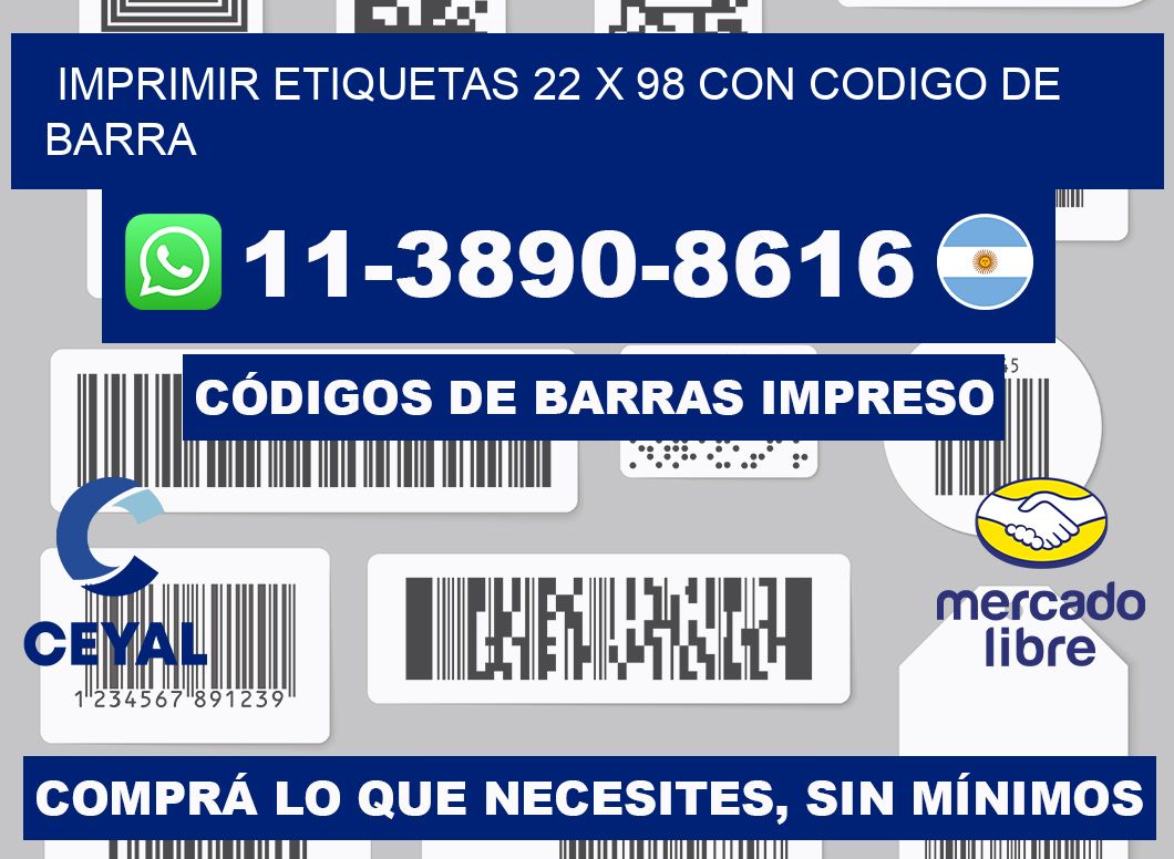 imprimir etiquetas 22 x 98 con codigo de barra