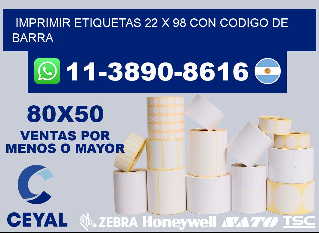 imprimir etiquetas 22 x 98 con codigo de barra