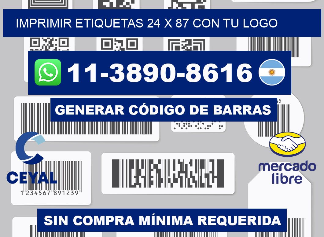 imprimir etiquetas 24 x 87 con tu logo