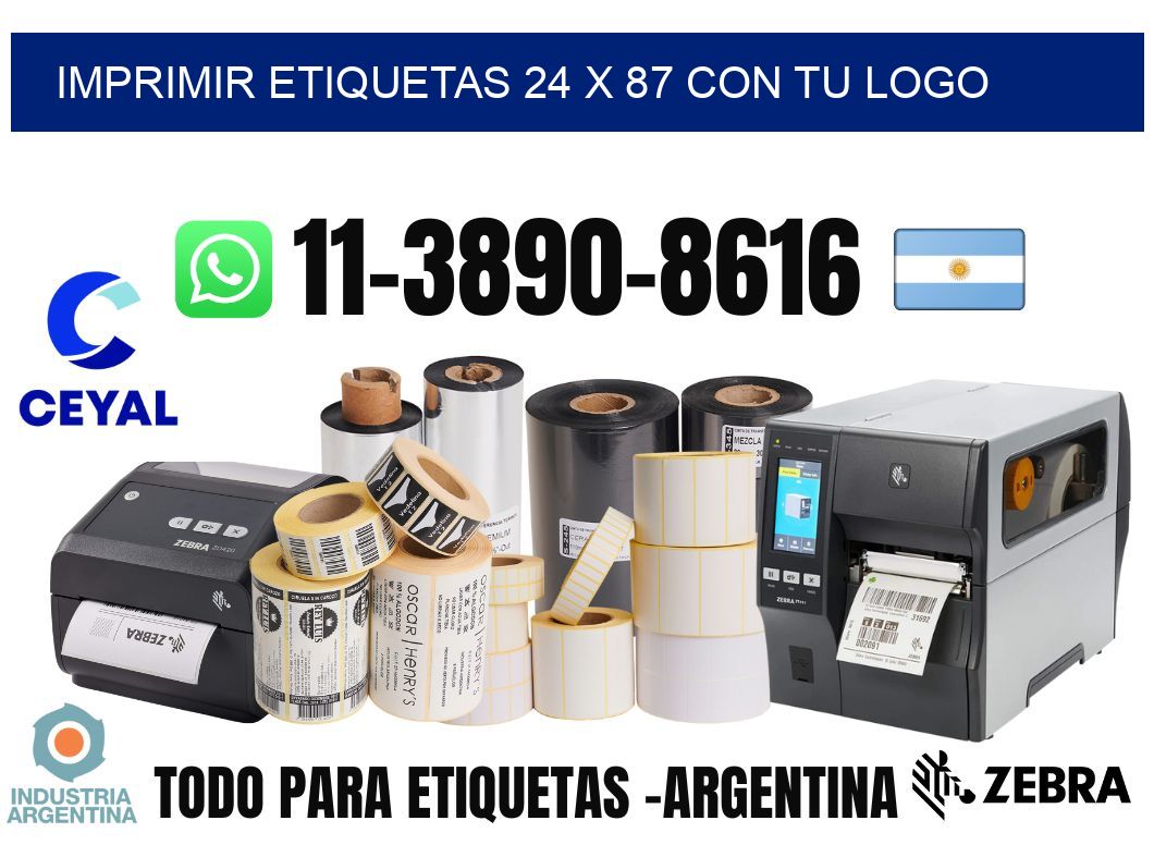 imprimir etiquetas 24 x 87 con tu logo
