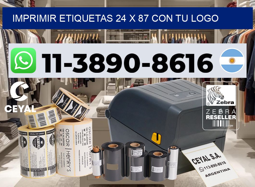 imprimir etiquetas 24 x 87 con tu logo