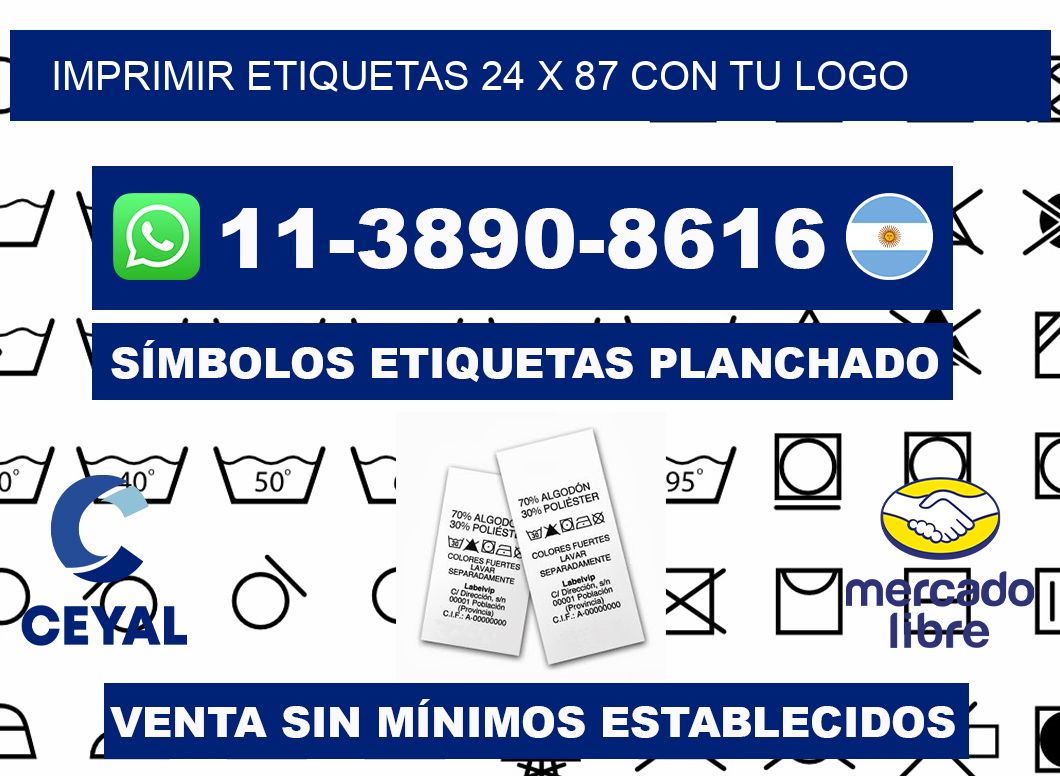 imprimir etiquetas 24 x 87 con tu logo