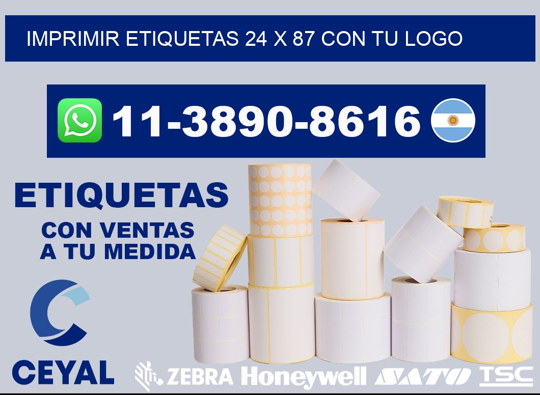 imprimir etiquetas 24 x 87 con tu logo