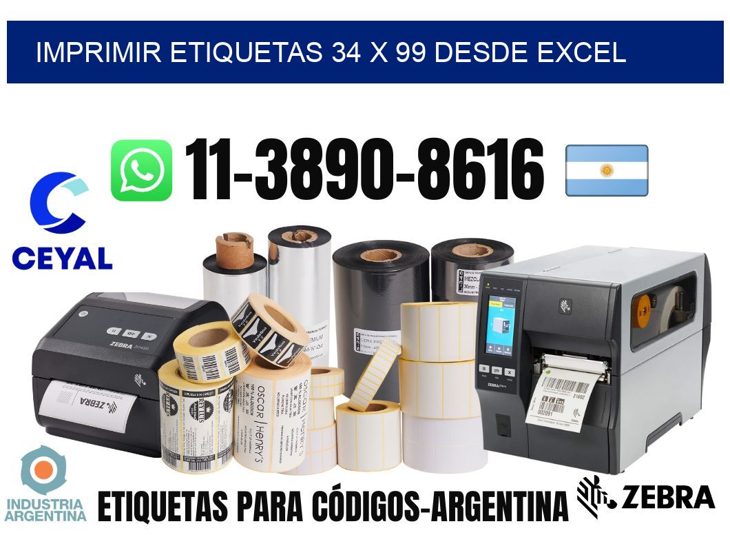 imprimir etiquetas 34 x 99 desde excel