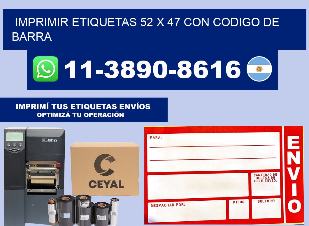 imprimir etiquetas 52 x 47 con codigo de barra