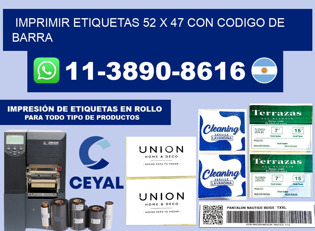 imprimir etiquetas 52 x 47 con codigo de barra