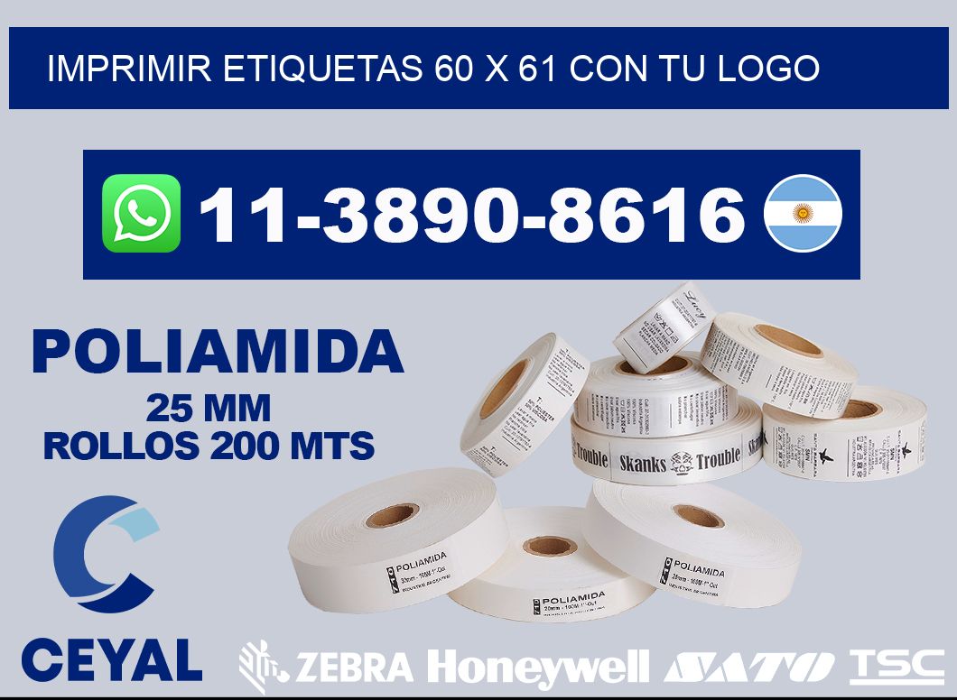 imprimir etiquetas 60 x 61 con tu logo