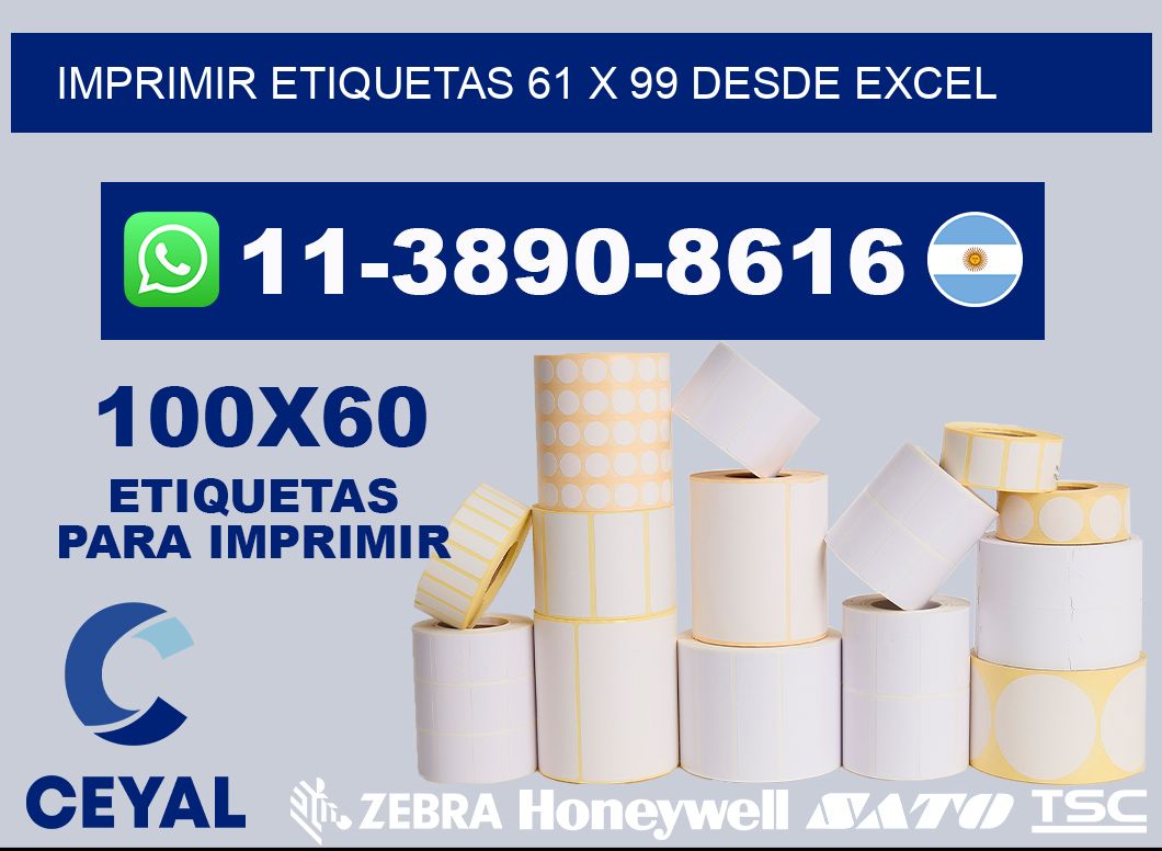 imprimir etiquetas 61 x 99 desde excel