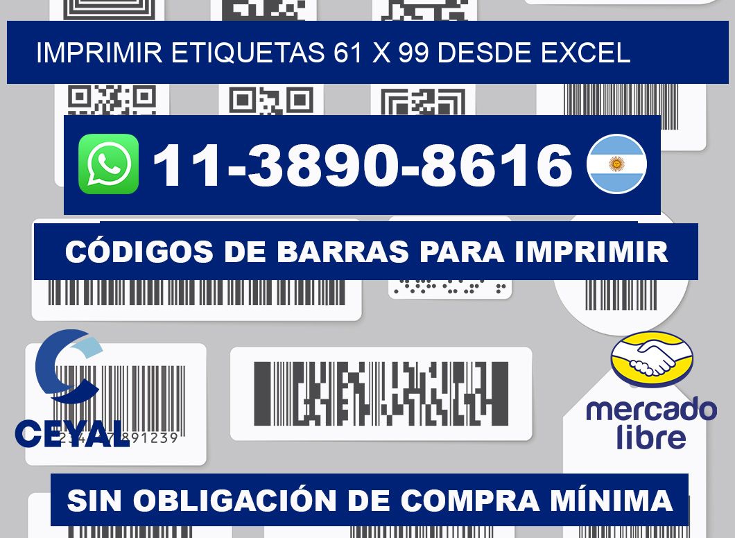 imprimir etiquetas 61 x 99 desde excel