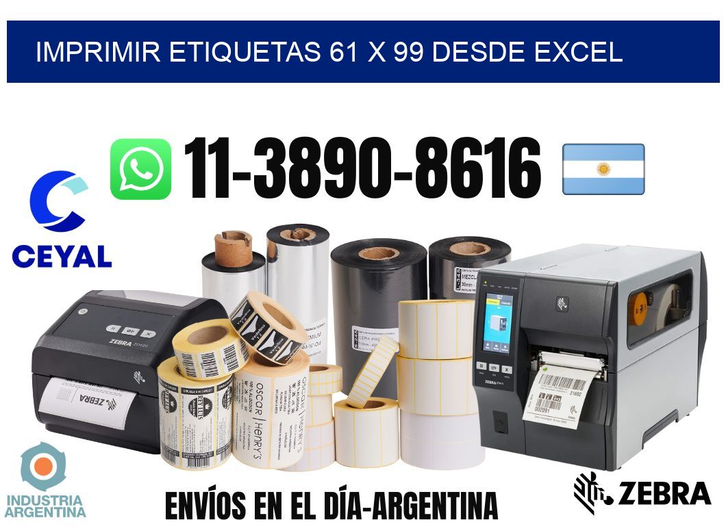 imprimir etiquetas 61 x 99 desde excel