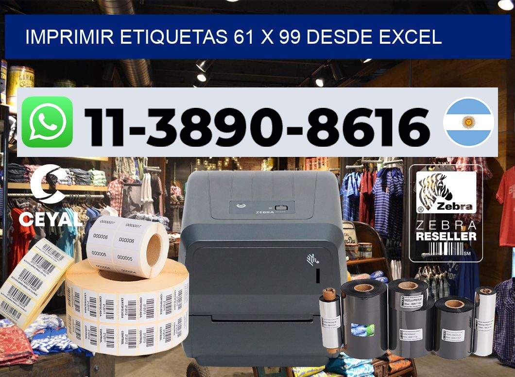 imprimir etiquetas 61 x 99 desde excel