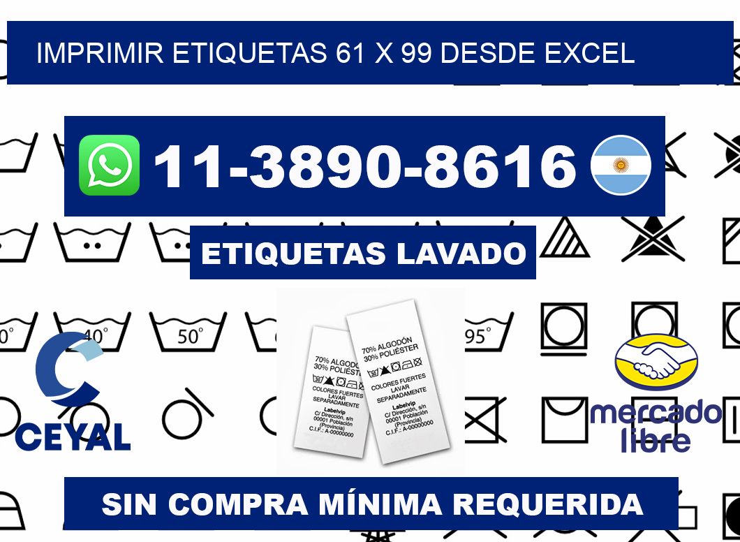 imprimir etiquetas 61 x 99 desde excel