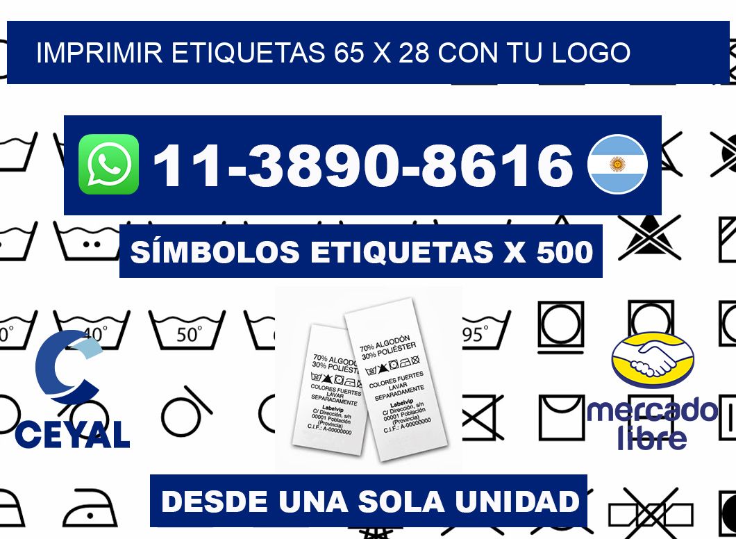 imprimir etiquetas 65 x 28 con tu logo