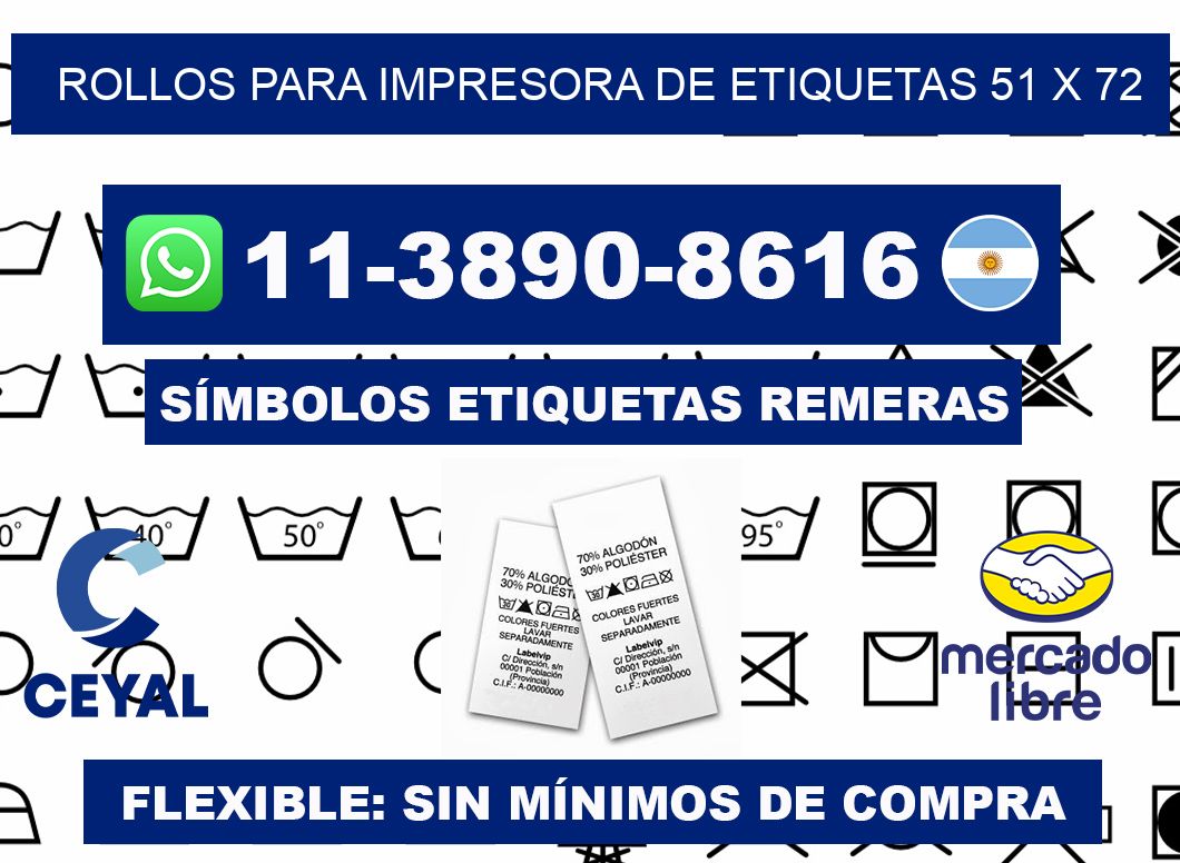 rollos para impresora de etiquetas 51 x 72