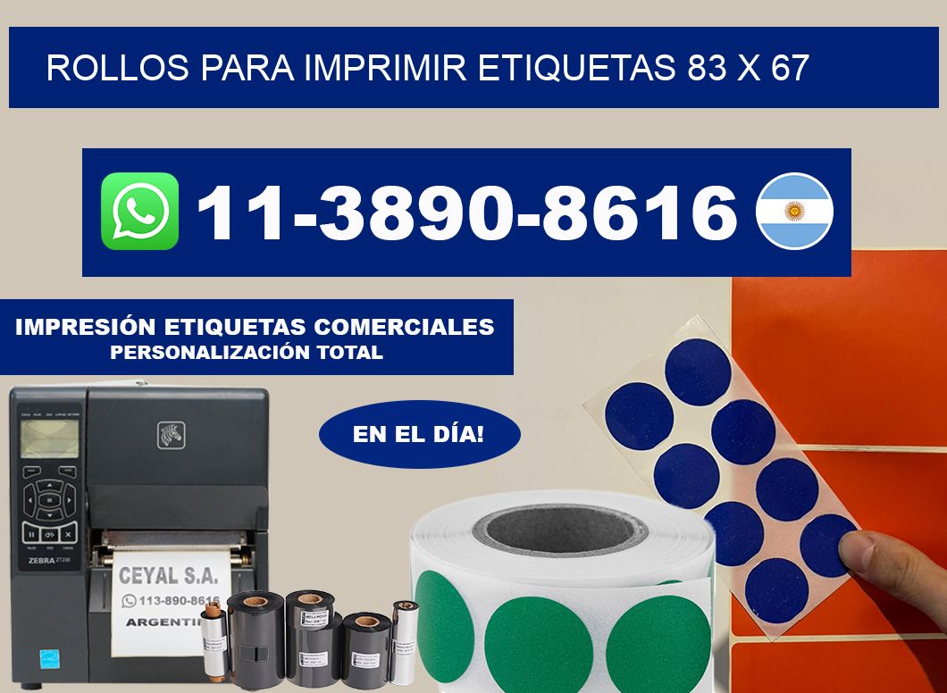 rollos para imprimir etiquetas 83 x 67