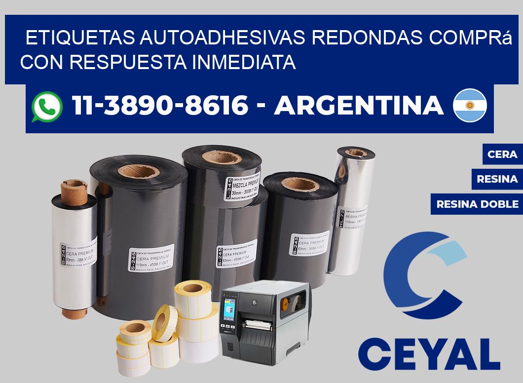 ETIQUETAS AUTOADHESIVAS REDONDAS Comprá con respuesta inmediata