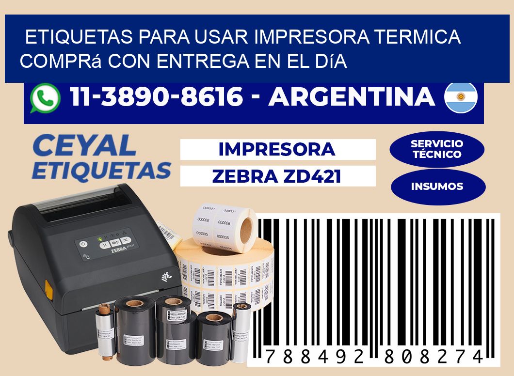 ETIQUETAS PARA USAR IMPRESORA TERMICA Comprá con entrega en el día