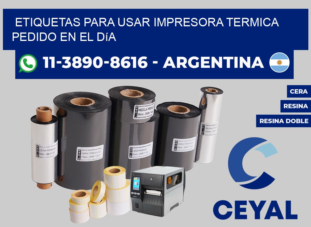 ETIQUETAS PARA USAR IMPRESORA TERMICA Pedido en el día