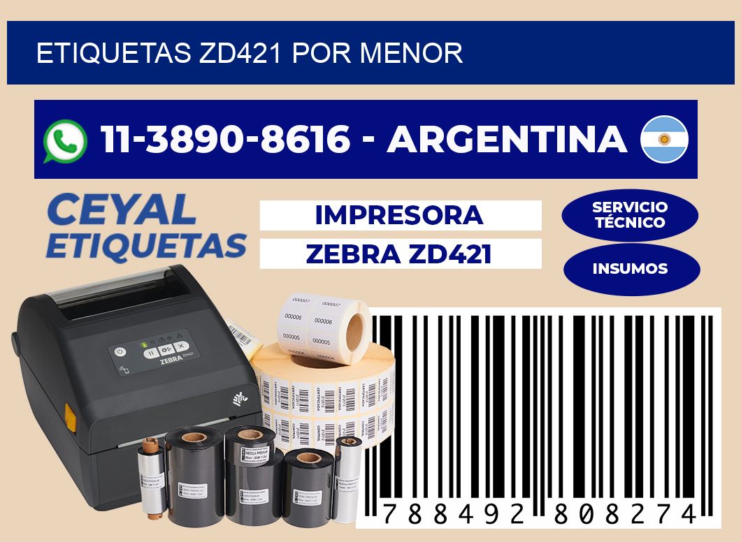 ETIQUETAS ZD421 POR MENOR