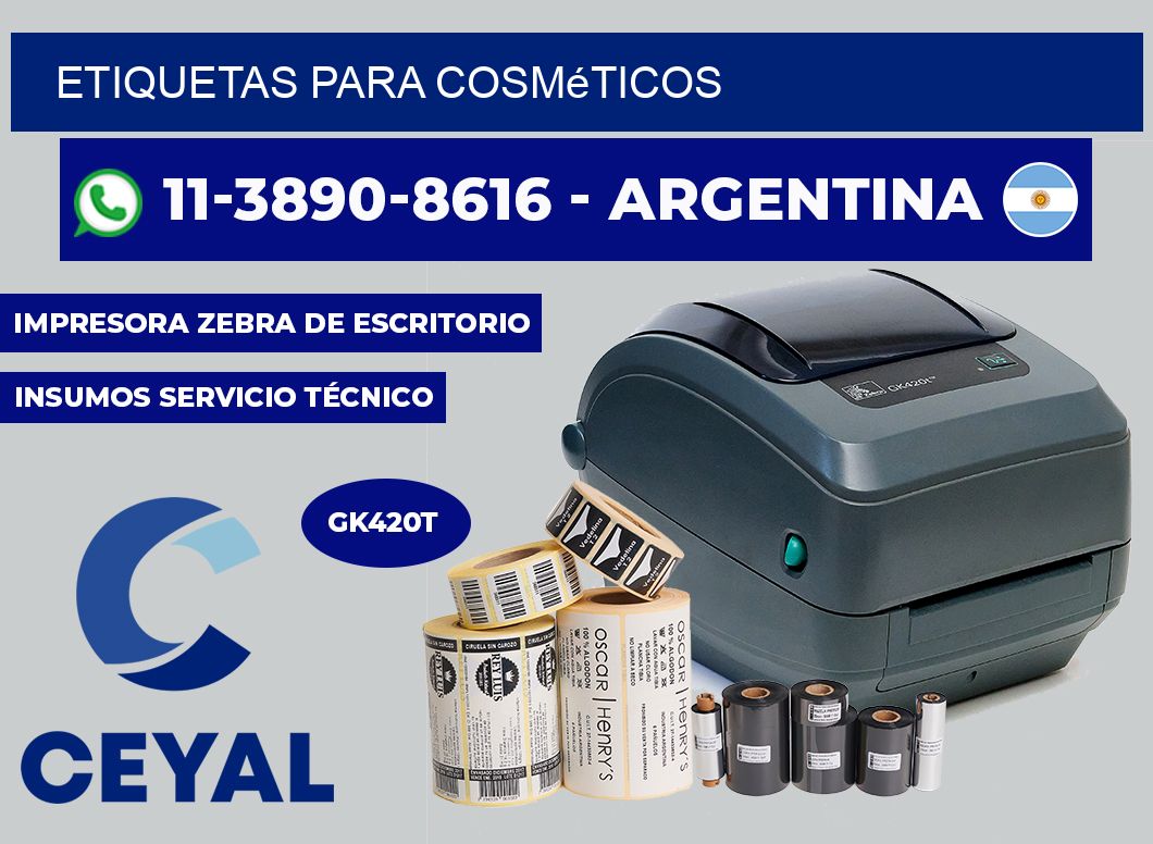 ETIQUETAS para cosméticos