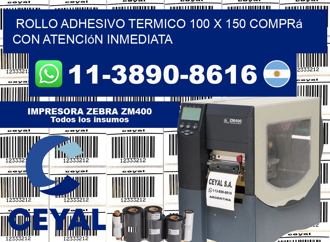 ROLLO ADHESIVO TERMICO 100 X 150 Comprá con atención inmediata