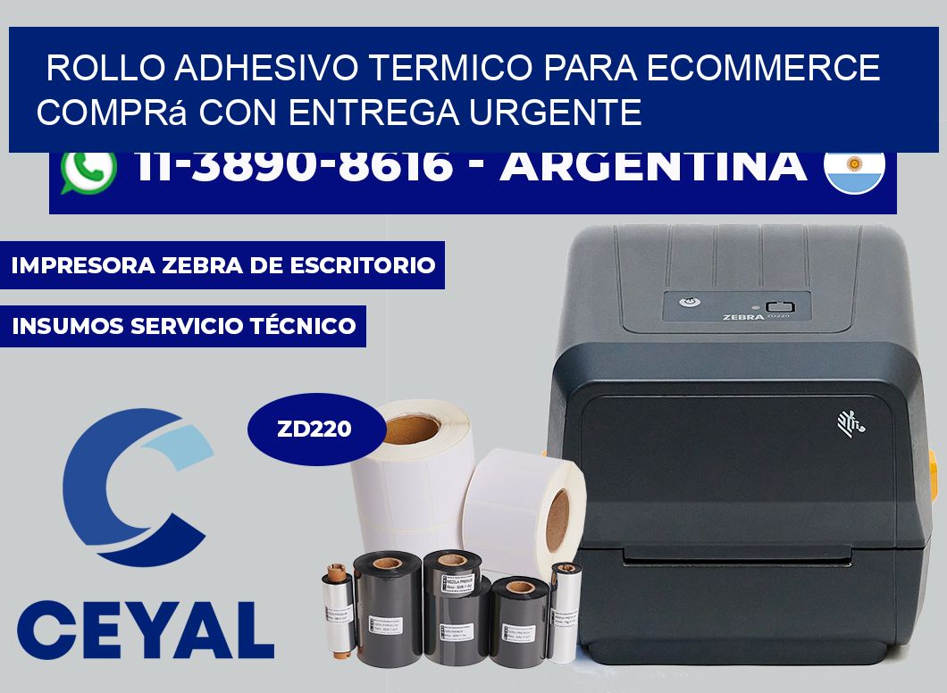 ROLLO ADHESIVO TERMICO PARA ECOMMERCE Comprá con entrega urgente