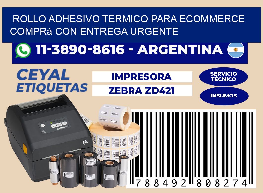 ROLLO ADHESIVO TERMICO PARA ECOMMERCE Comprá con entrega urgente