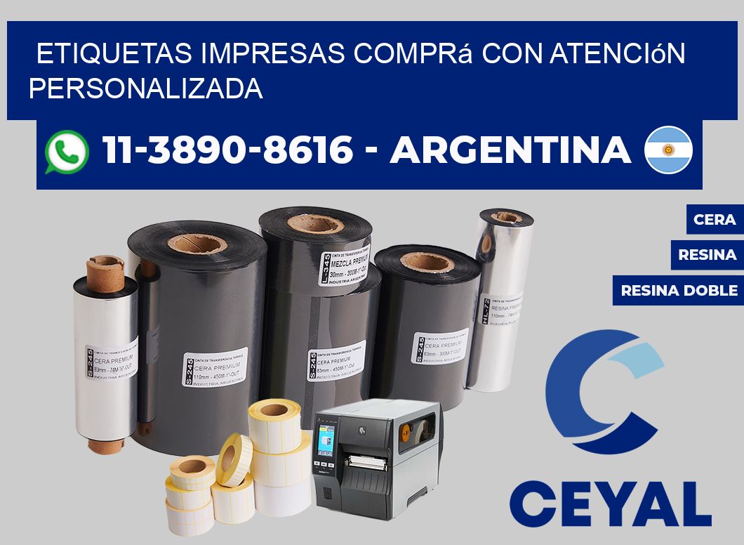etiquetas impresas Comprá con atención personalizada