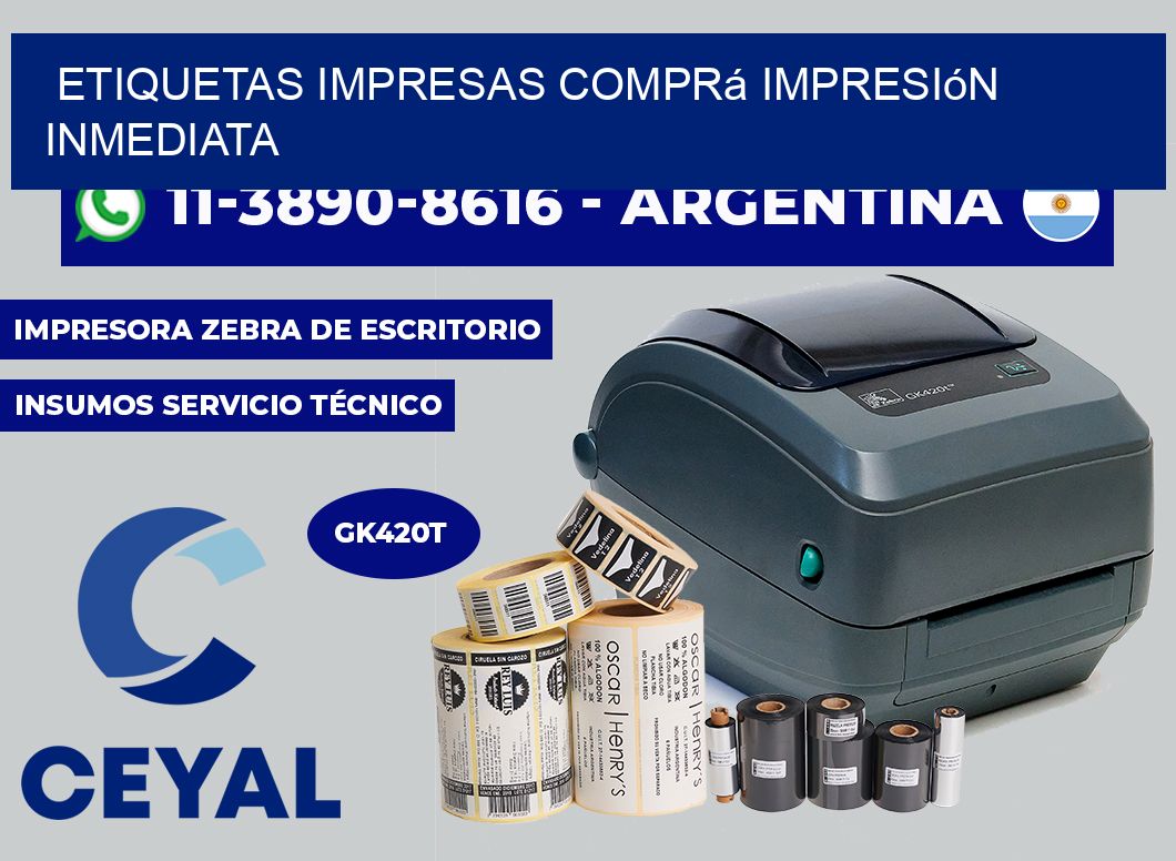 etiquetas impresas Comprá impresión inmediata