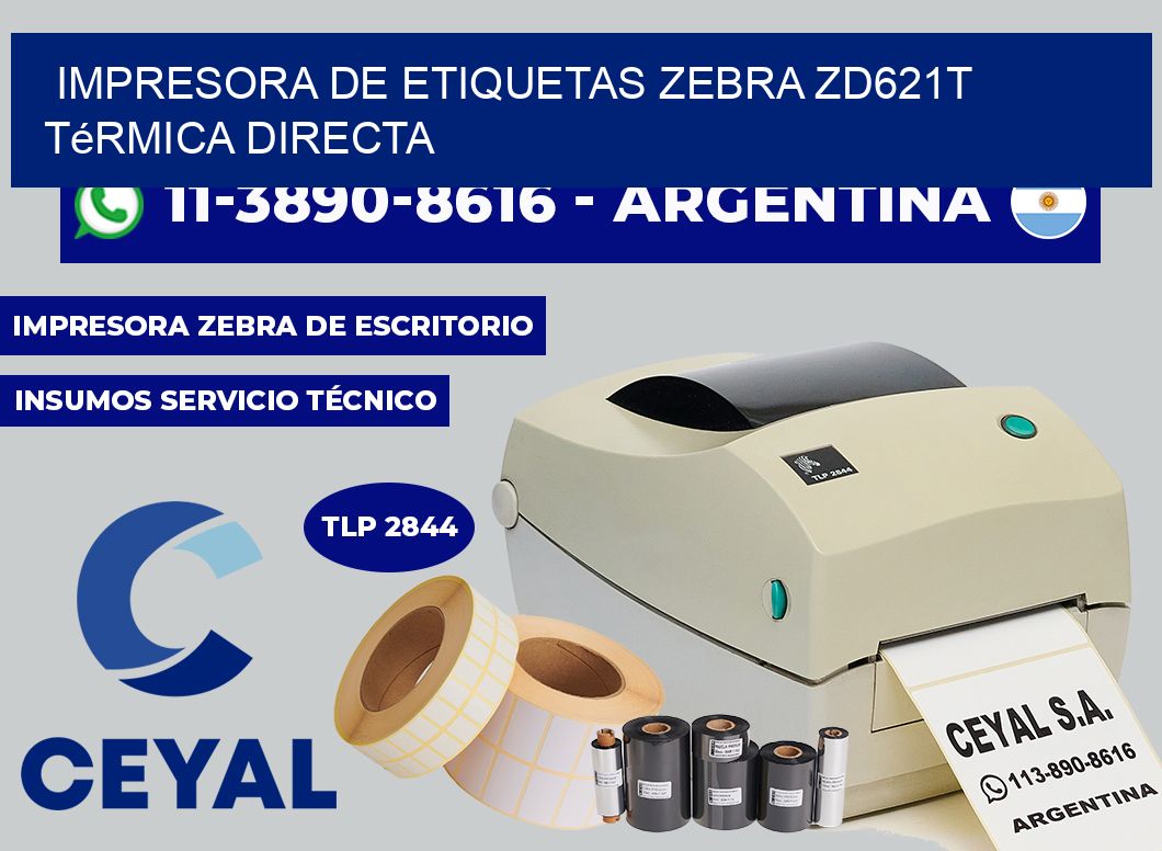 impresora de etiquetas zebra ZD621T térmica directa