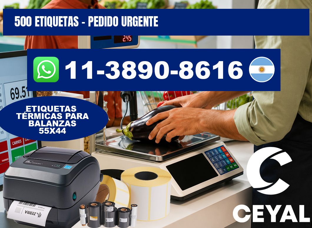 500 ETIQUETAS - Pedido urgente